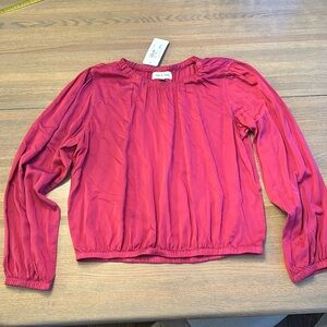 Cloth and stone Luxe Satin Banded Blouse